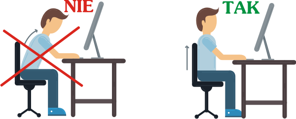 zapobieganie bólom kręgosłupa na co dzień - prawidłowa pozycja przy biurku